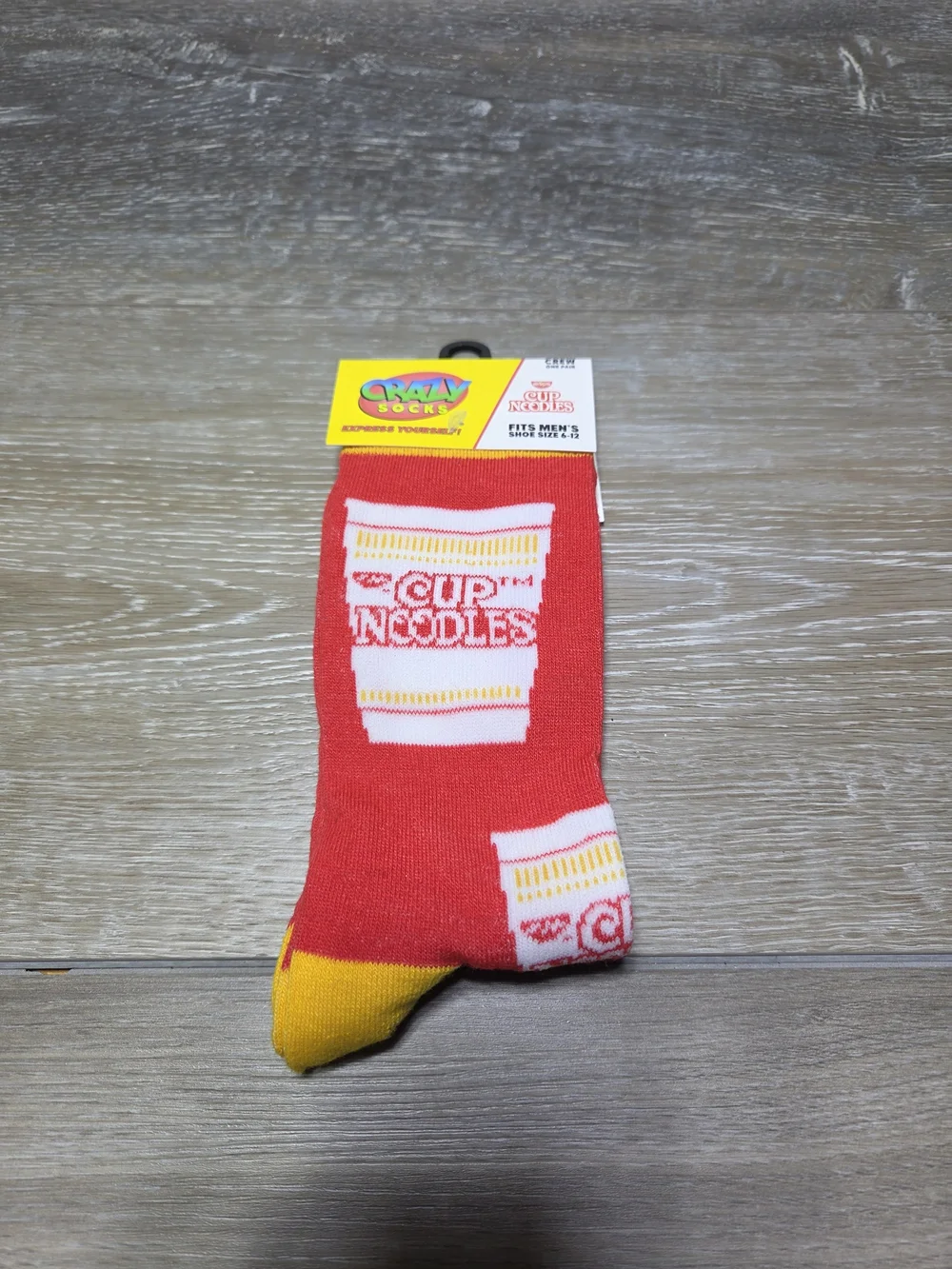 Crazy Socks 5 Pair Crew Sock Lot Food Logos Men's Shoe Size 6-12